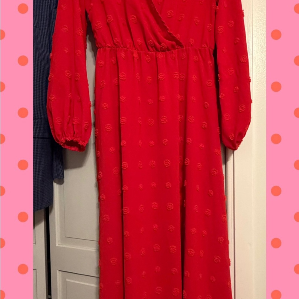 🔥CROSSPOSTED🔥SHEIN Red Long Sleeve Dress